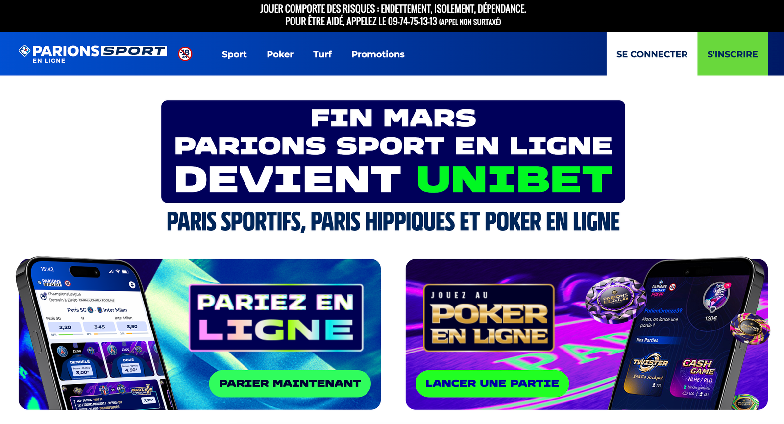 Parionsweb casino fiable France